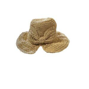 Wide Brim Straw Hat With Bow Breathable Womens Sun Hat Foldable Beach Hat
